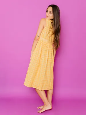 Doorbuster Melody Midi Dress - Sunny Stripes Yellow  Last Few Pieces!