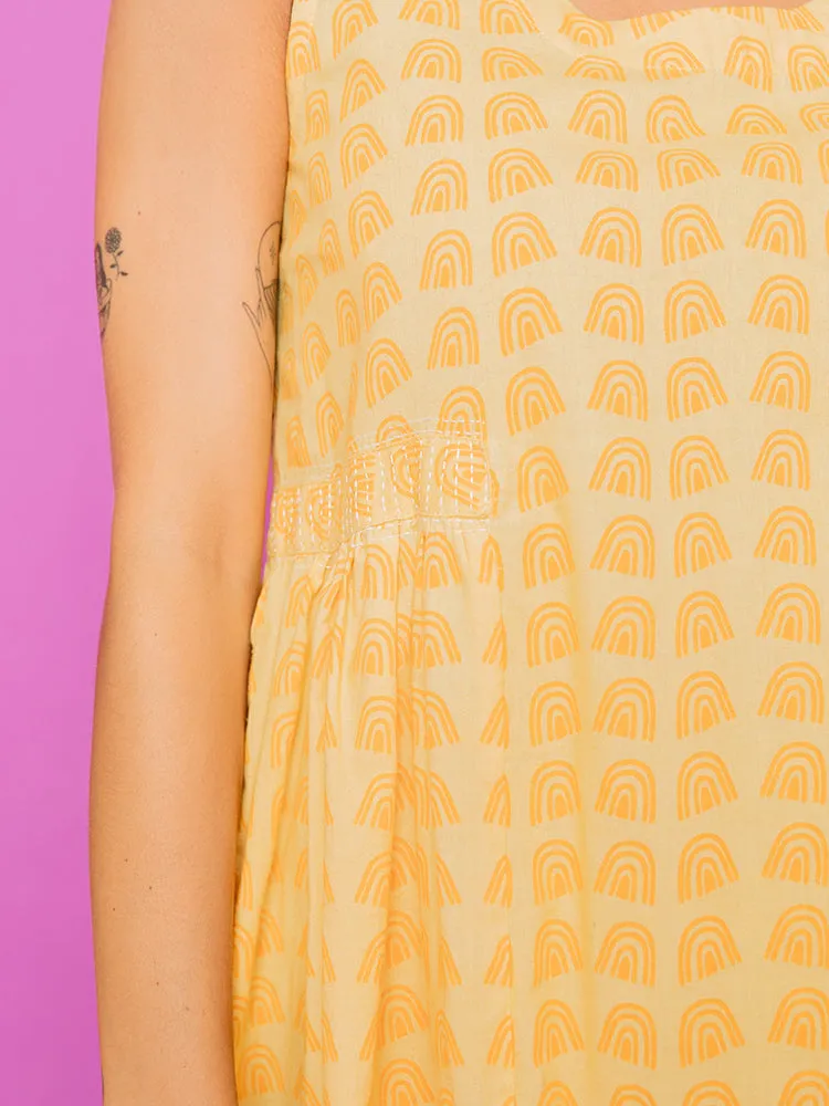 Doorbuster Melody Midi Dress - Sunny Stripes Yellow  Last Few Pieces!