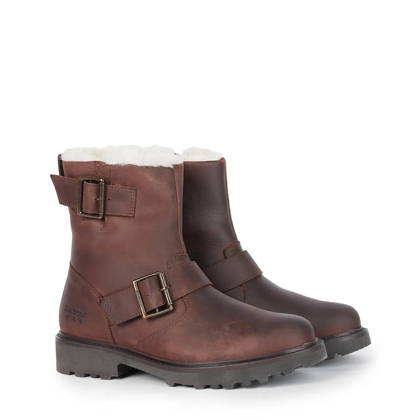 Editors Choice Barbour Womens Derwent Biker Boots Brown  Stylish & Comfortable