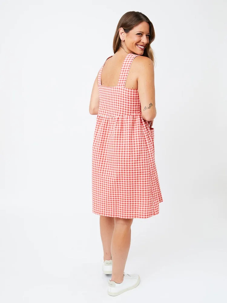 Editors Choice Billie Jumper Dress - Cherry Gingham  Limited Release!