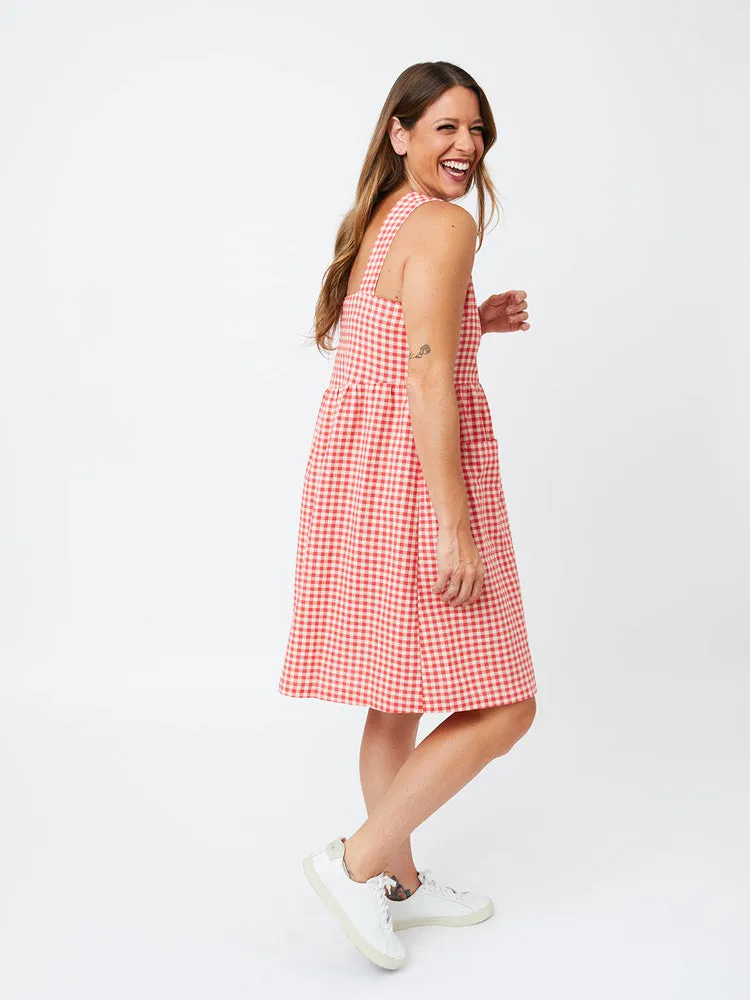 Editors Choice Billie Jumper Dress - Cherry Gingham  Limited Release!