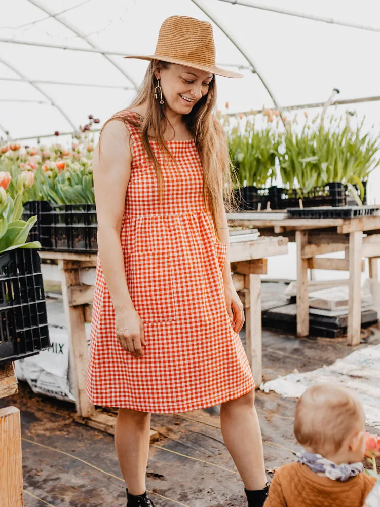 Editors Choice Billie Jumper Dress - Cherry Gingham  Limited Release!