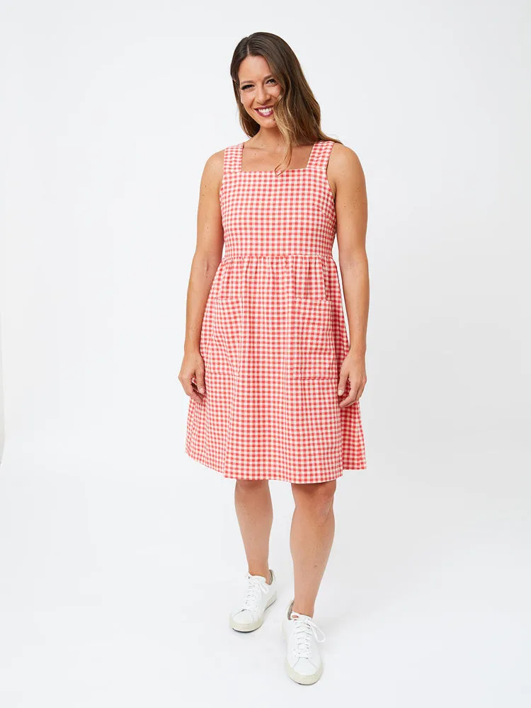 Editors Choice Billie Jumper Dress - Cherry Gingham  Limited Release!
