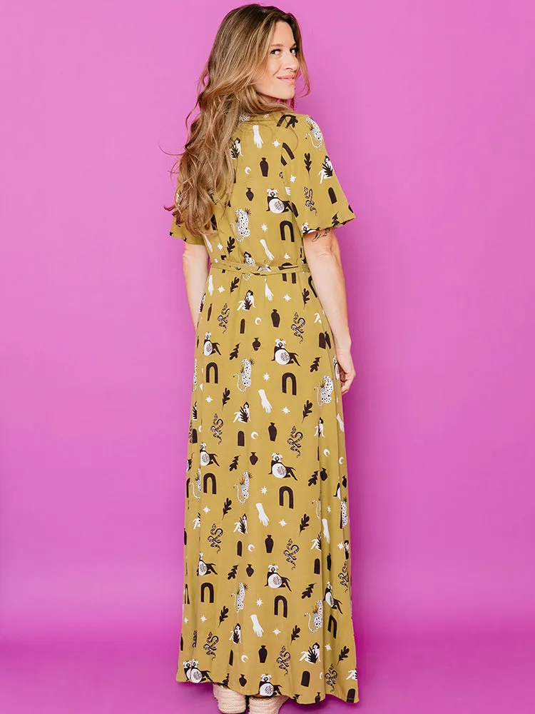 Editors Choice Brea Wrap Dress - Olive Curios  Stylish & Comfortable
