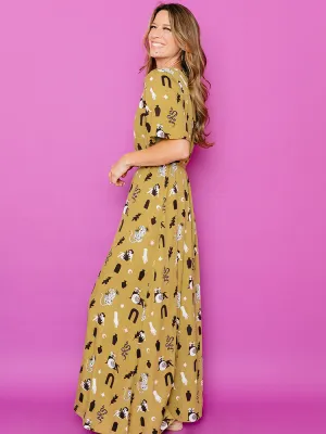 Editors Choice Brea Wrap Dress - Olive Curios  Stylish & Comfortable