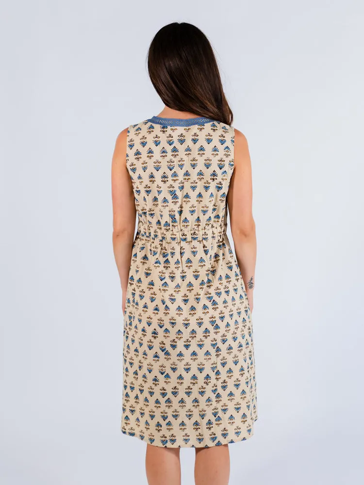Editors Choice Jaya Sleeveless Dress - Blue Floral  Going Fast!