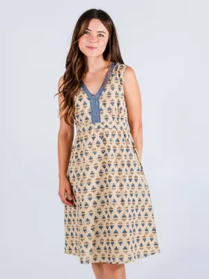 Editors Choice Jaya Sleeveless Dress - Blue Floral  Going Fast!