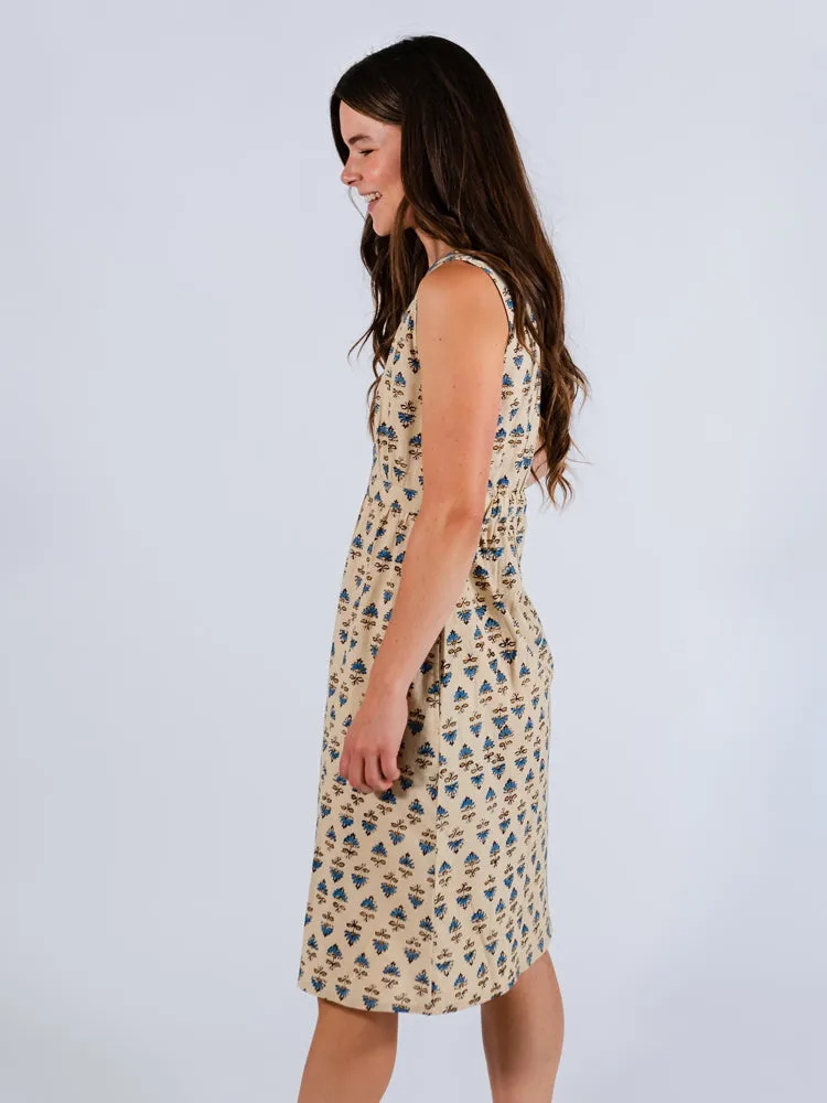 Editors Choice Jaya Sleeveless Dress - Blue Floral  Going Fast!