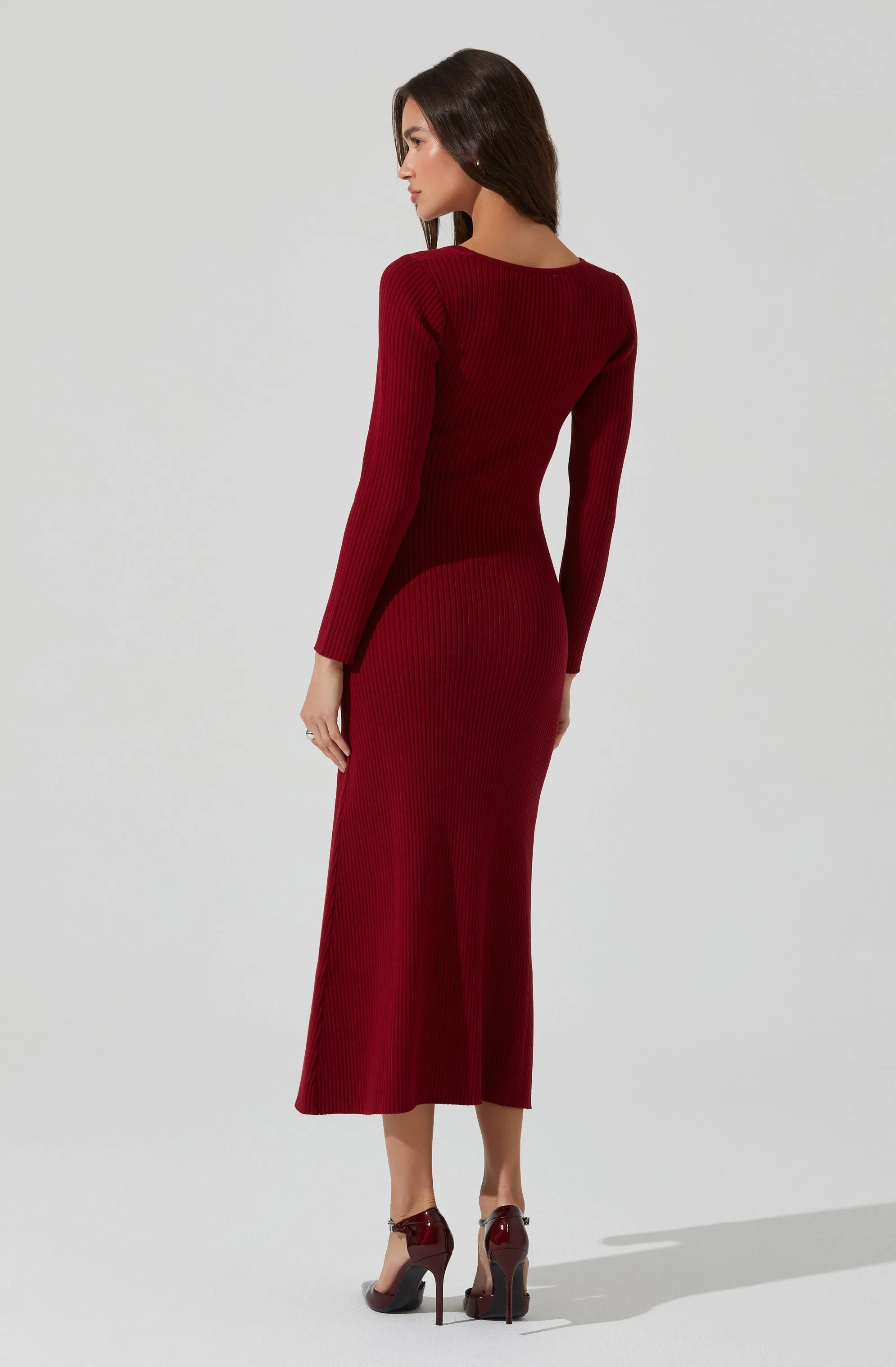 Editors Choice Kylie Ribbed Midi Sweater Dress  Dont Miss Out!