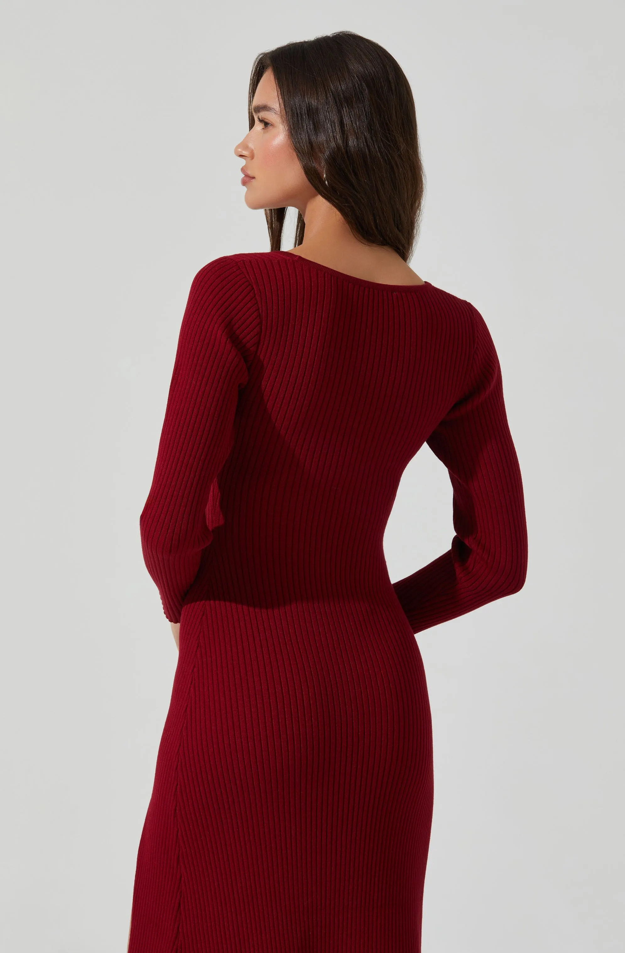 Editors Choice Kylie Ribbed Midi Sweater Dress  Dont Miss Out!