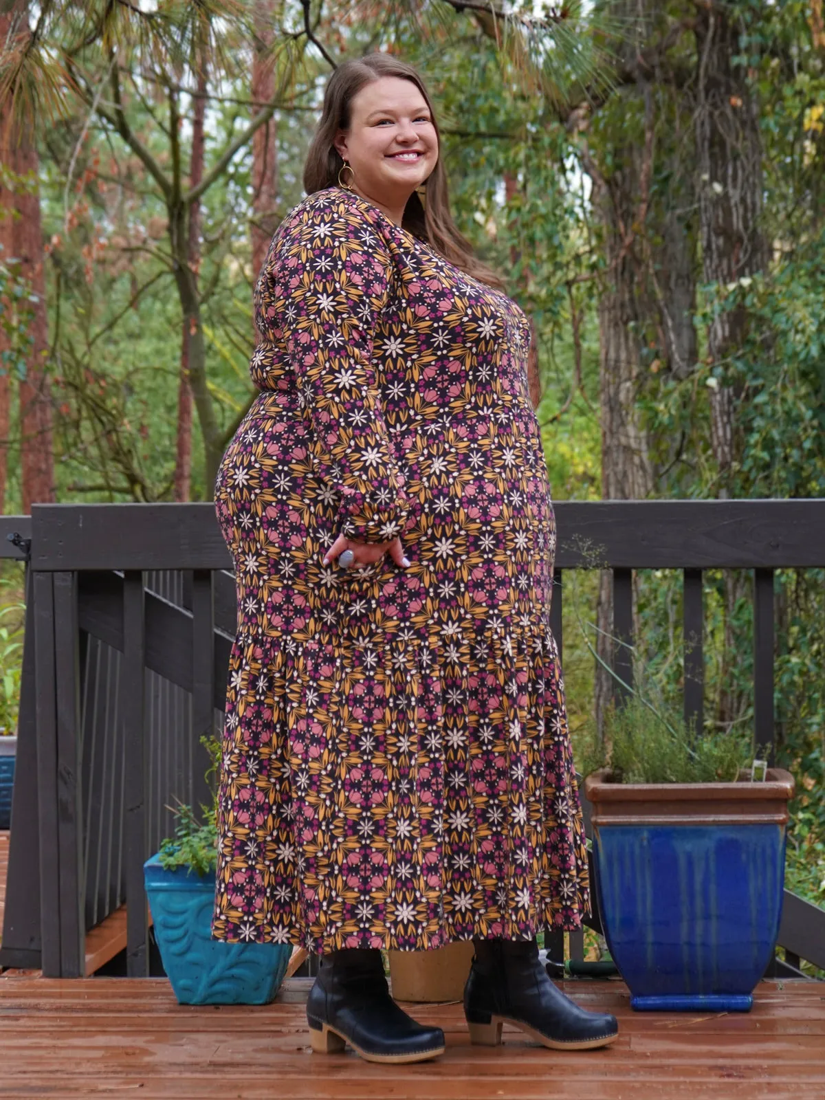 Editors Choice Mirah Tiered Plus Size Dress - Mauve Tile  Almost Sold Out!