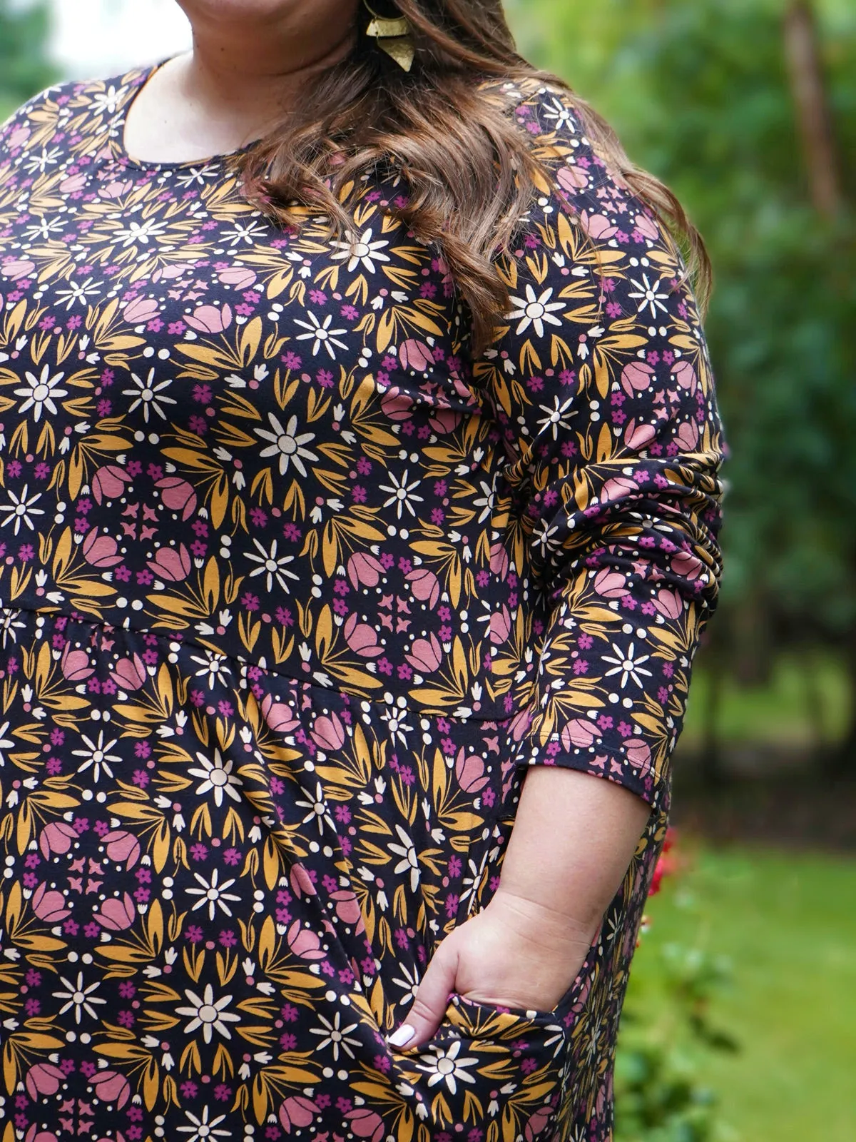 Editors Choice Mirah Tiered Plus Size Dress - Mauve Tile  Almost Sold Out!