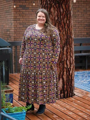 Editors Choice Mirah Tiered Plus Size Dress - Mauve Tile  Almost Sold Out!