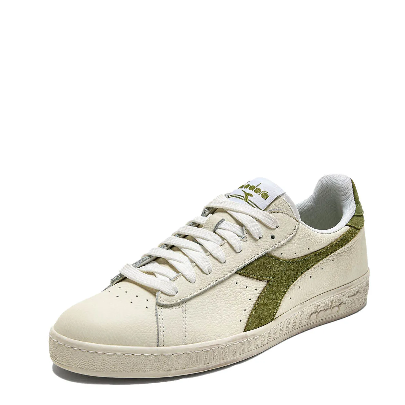 Editors Pick Diadora Womens Game L Low Waxed Suede Pop White / Fern  Stylish & Comfortable