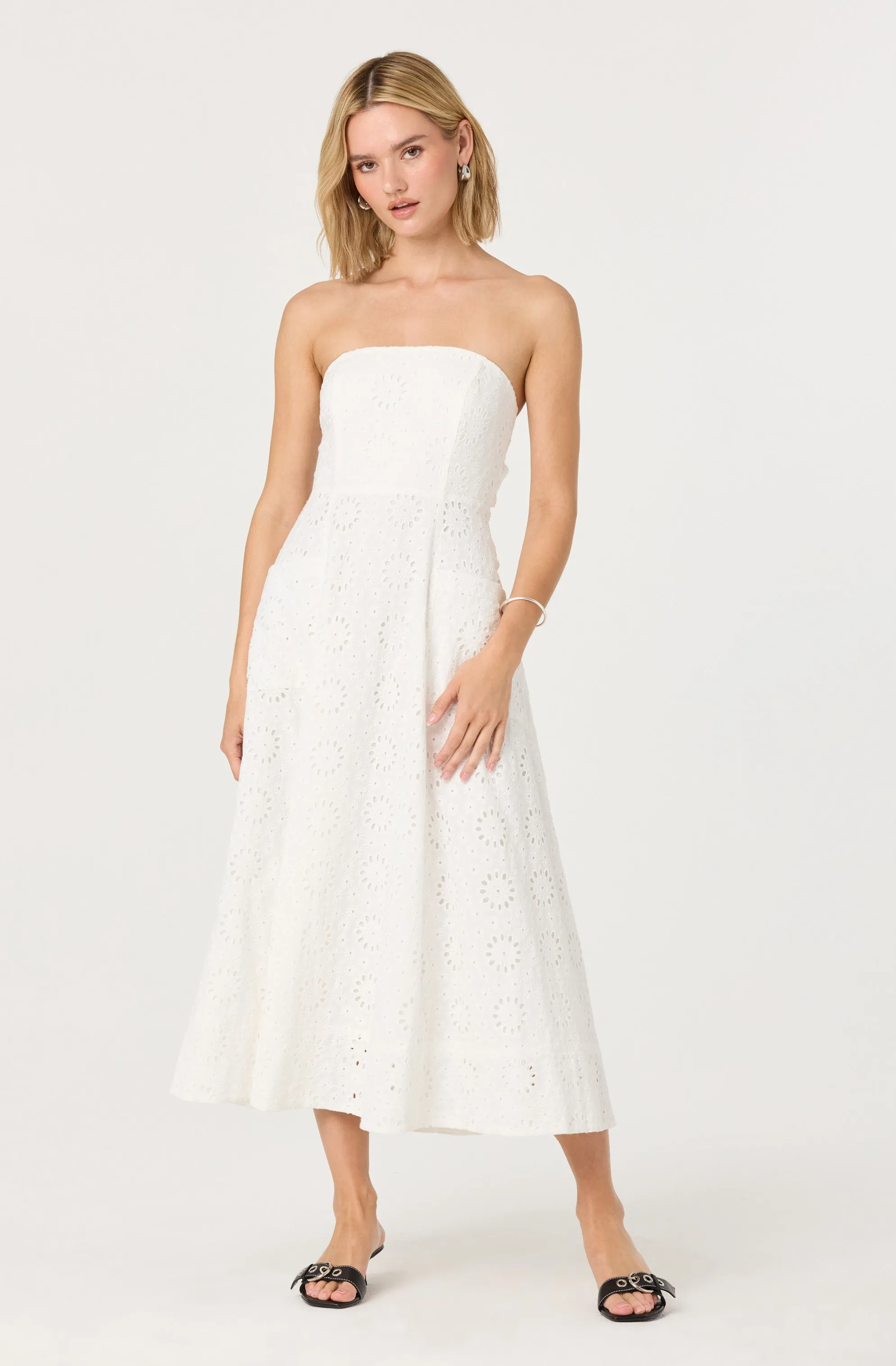 Editors Pick Eyelet Strapless Midi Dress  Almost Sold Out!
