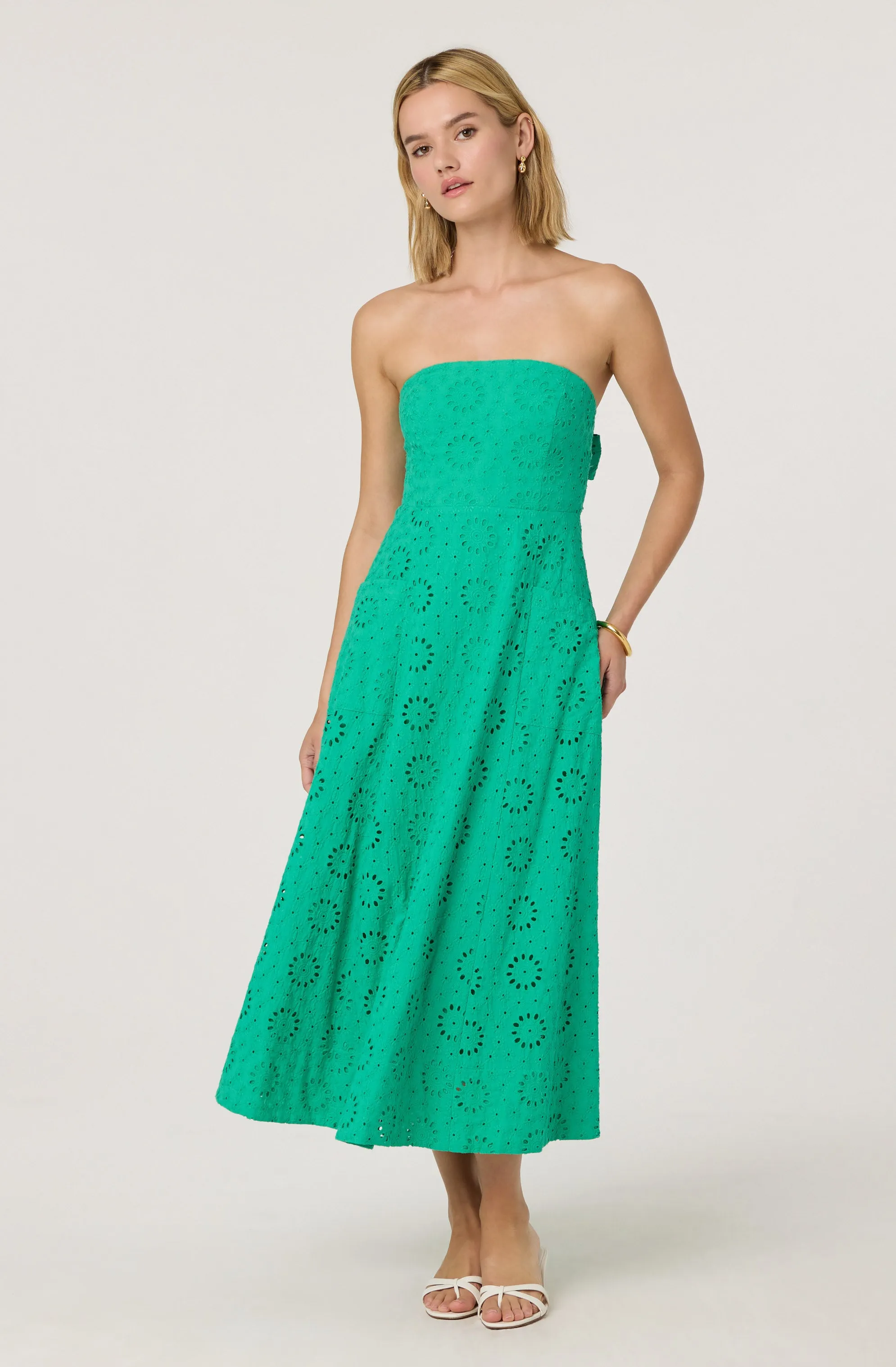Editors Pick Eyelet Strapless Midi Dress  Almost Sold Out!