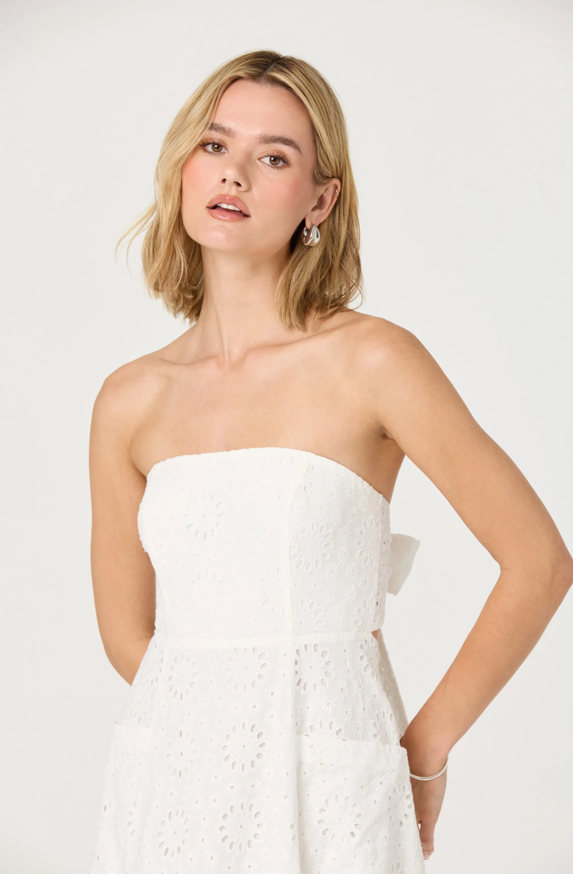 Editors Pick Eyelet Strapless Midi Dress  Almost Sold Out!