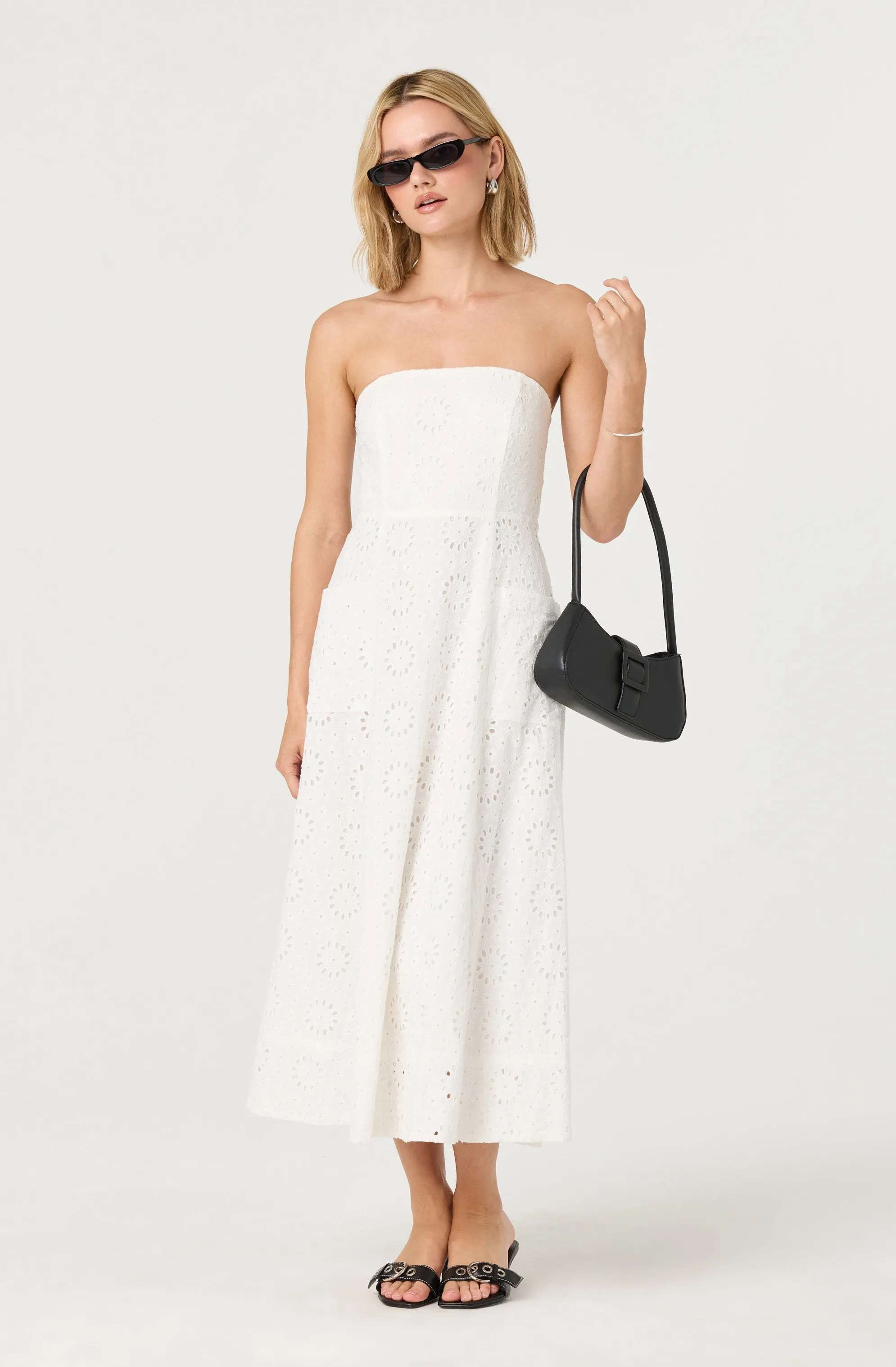 Editors Pick Eyelet Strapless Midi Dress  Almost Sold Out!
