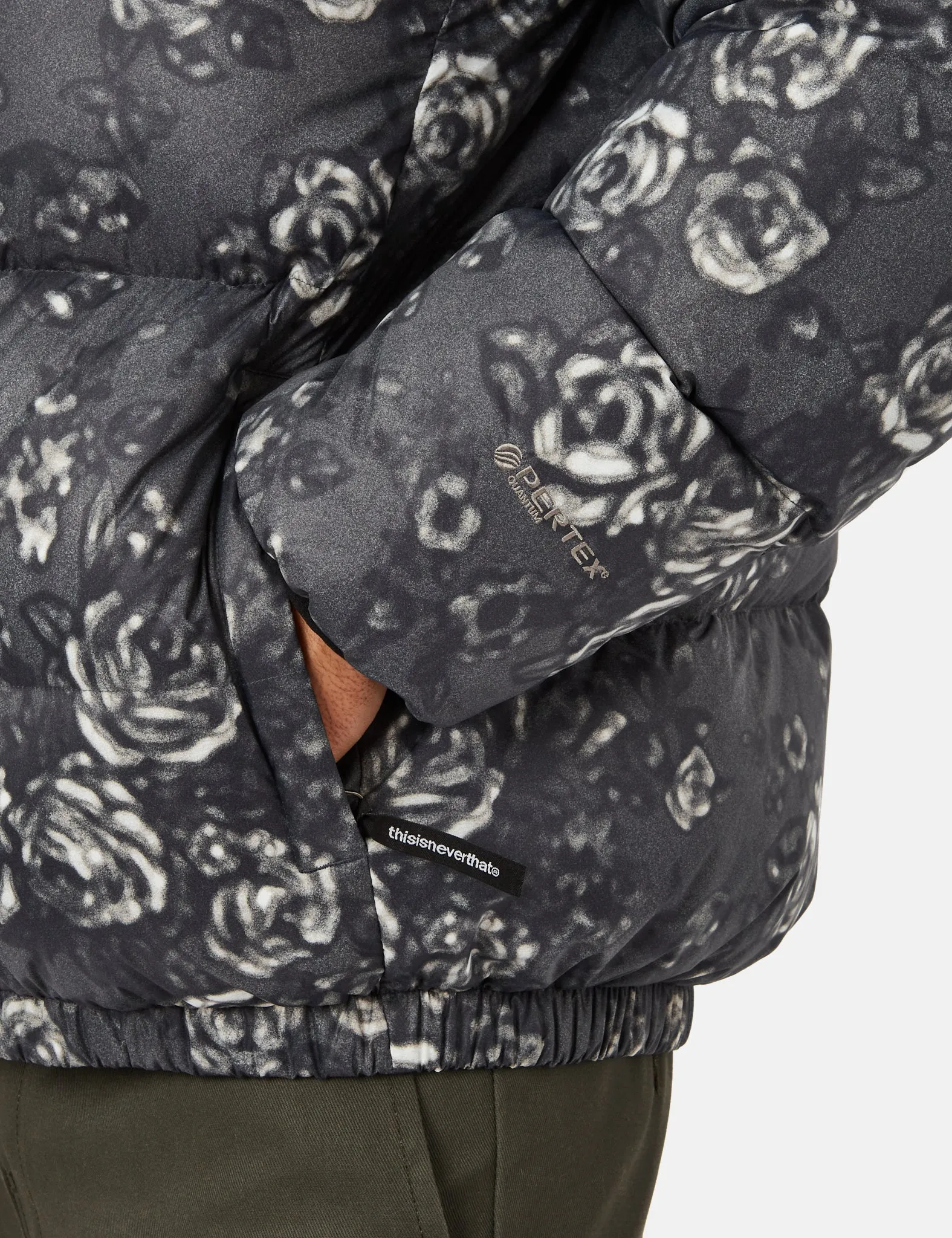 Editors Pick Thisisneverthat PERTEX T Down Jacket - Flower Black  Almost Gone!