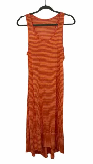 Eileen Fisher Size Medium Coral Print Pre-Owned Dress- Ladies