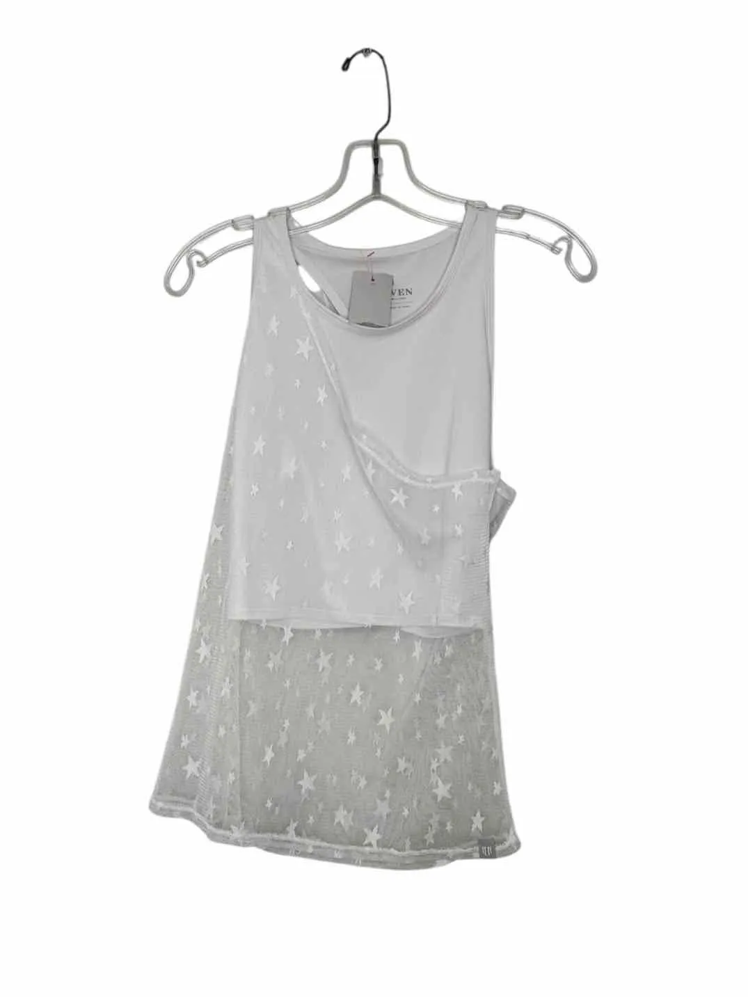 Eleven by Venus Williams Size Medium White Pre-Owned Tank Top- Ladies
