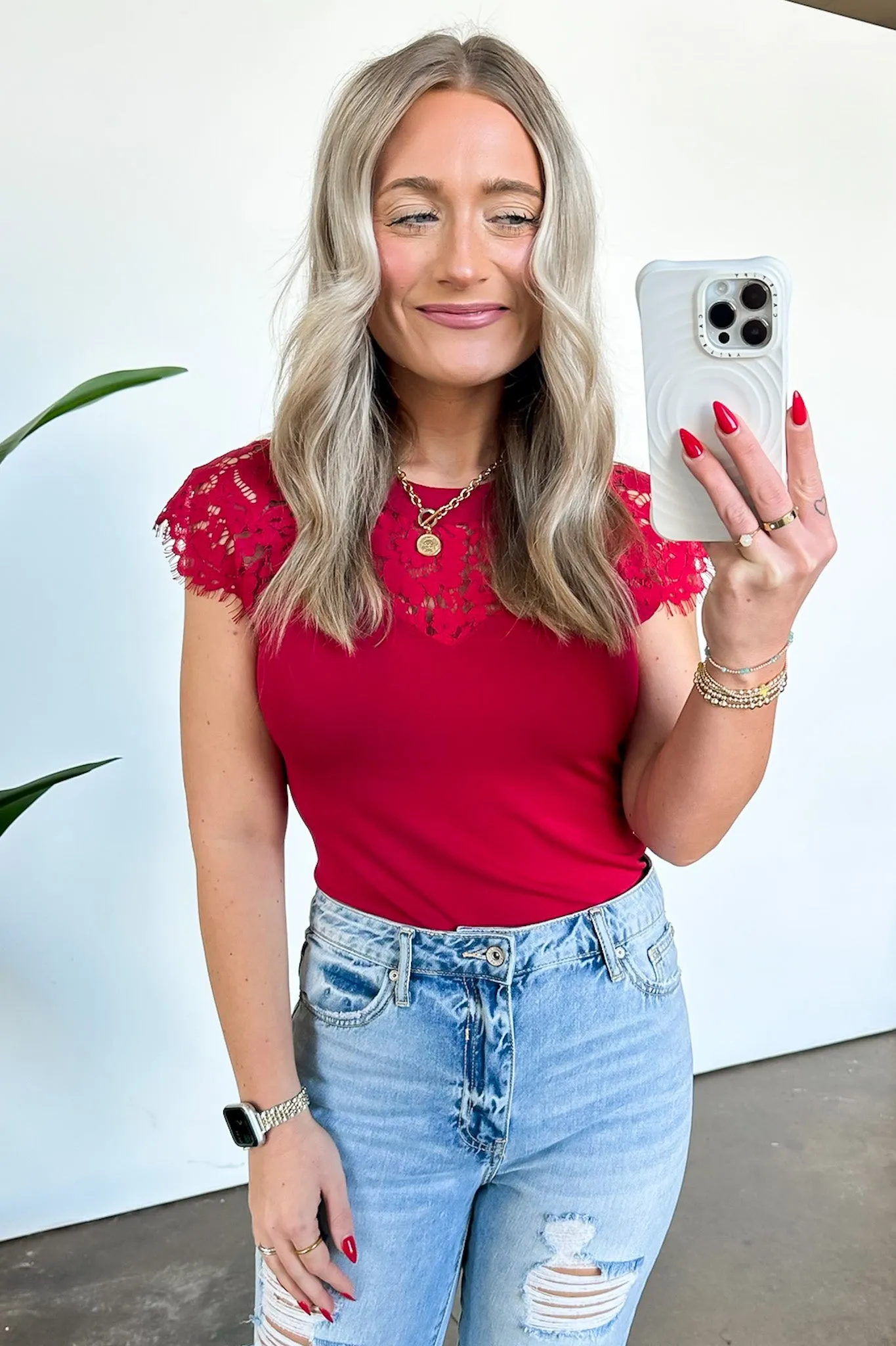 Eloquently Enticing Scallop Lace Trim Top - FINAL SALE