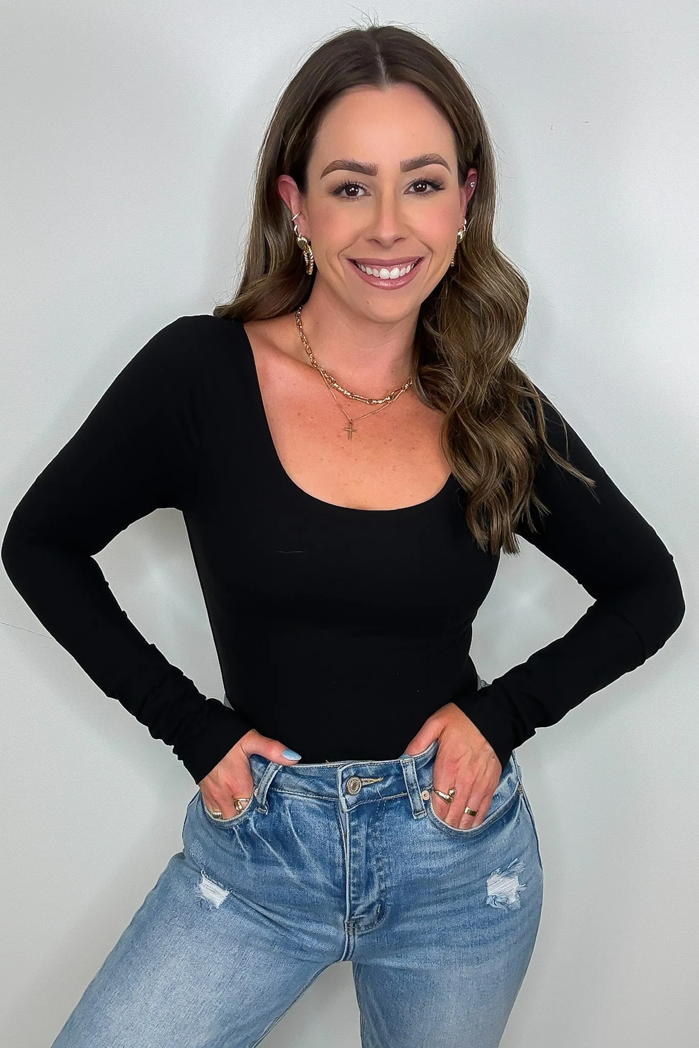 Emma Butter Soft Round Neck Long Sleeve Top