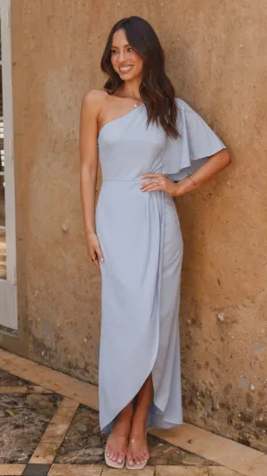 Emma One Sleeve Maxi Dress - Blue Billy J