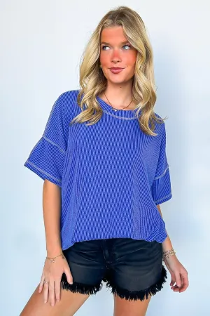 Evianna Stitch Detail Short Sleeve Relaxed Top - BACK IN STOCK