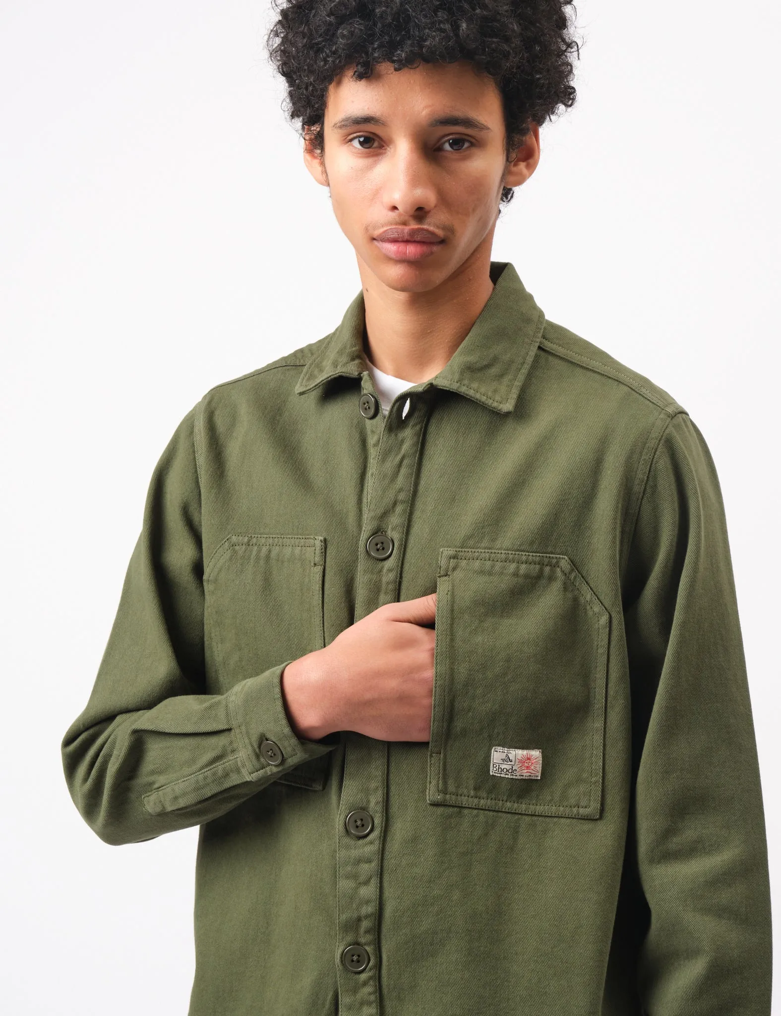 Exclusive Bhode Map Pocket Overshirt Twill - Army Green  Limited Availability!