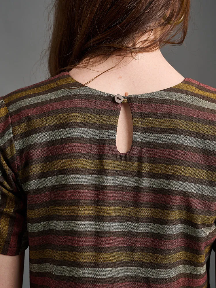 Exclusive Kavita Dress - Chocolate Stripe  Last Few Pieces!