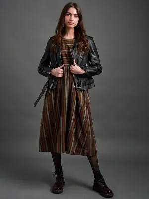Exclusive Kavita Dress - Chocolate Stripe  Last Few Pieces!