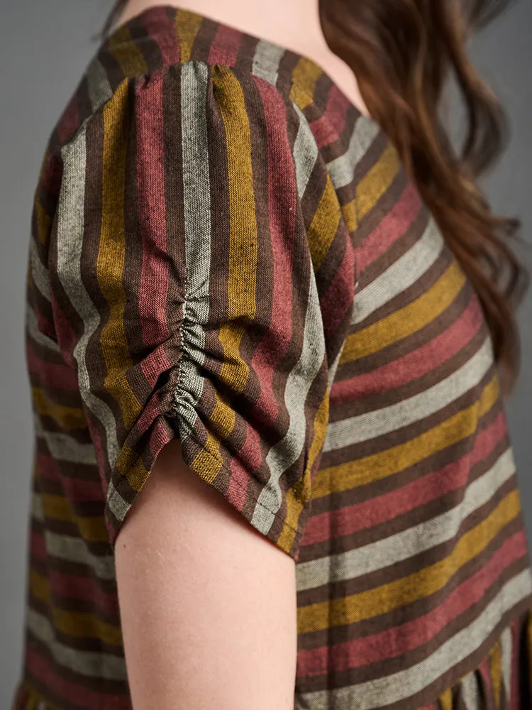 Exclusive Kavita Dress - Chocolate Stripe  Last Few Pieces!