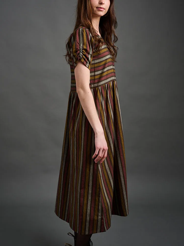 Exclusive Kavita Dress - Chocolate Stripe  Last Few Pieces!