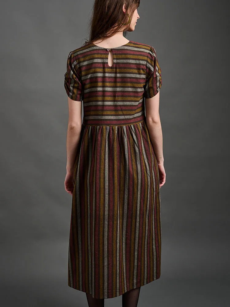 Exclusive Kavita Dress - Chocolate Stripe  Last Few Pieces!