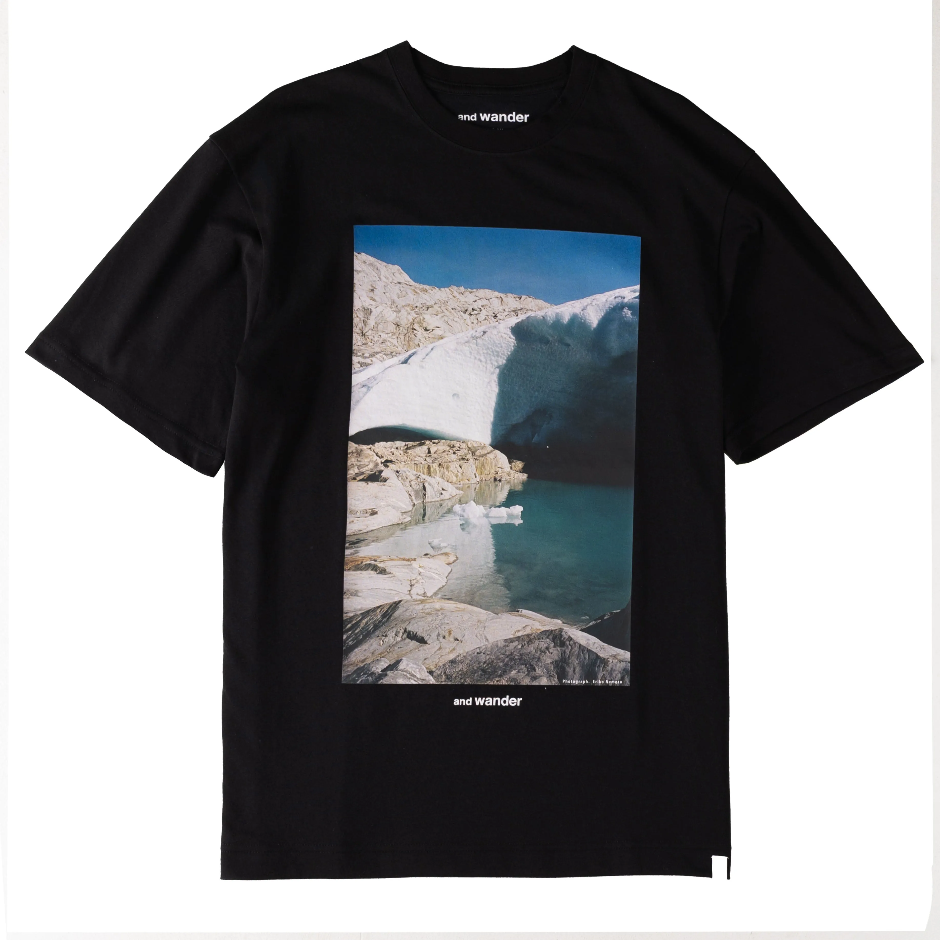 Flash Sale! And Wander Gracier Printed T-Shirt Black  Last Chance!
