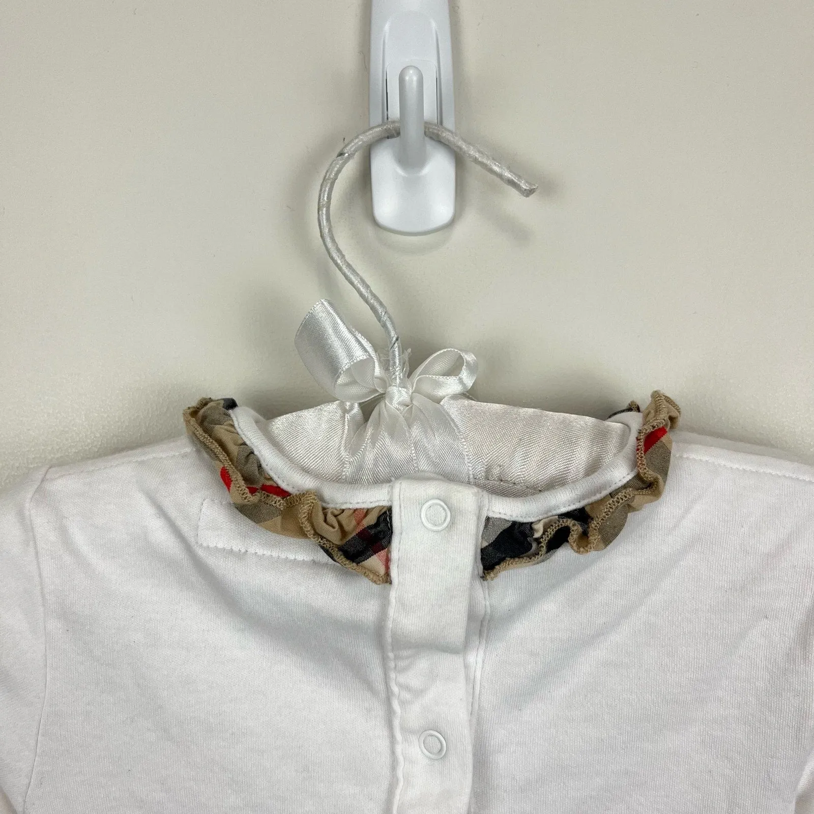 Flash Sale Burberry Baby White Footie & Bib Set 6 Months  Ends Soon!