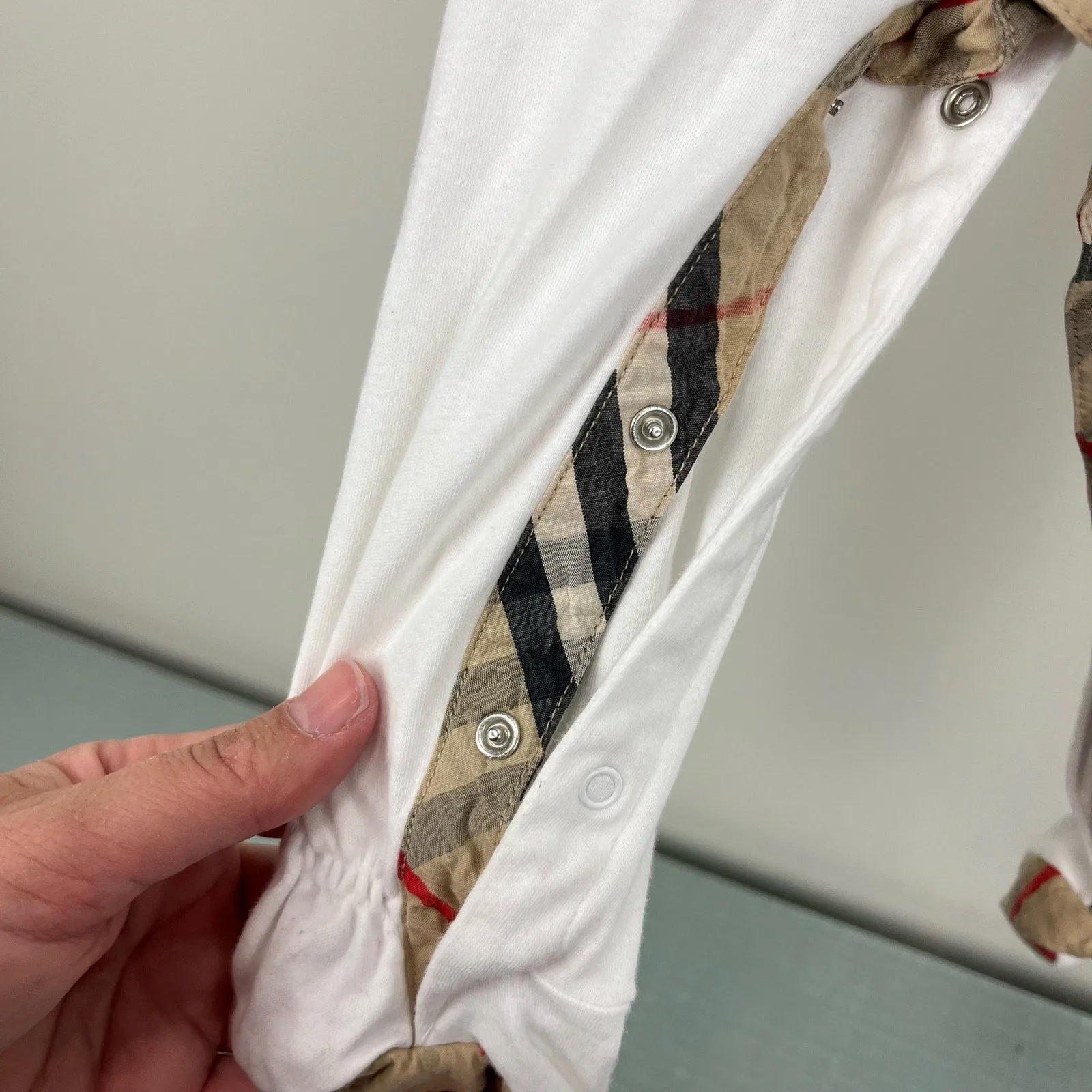 Flash Sale Burberry Baby White Footie & Bib Set 6 Months  Ends Soon!