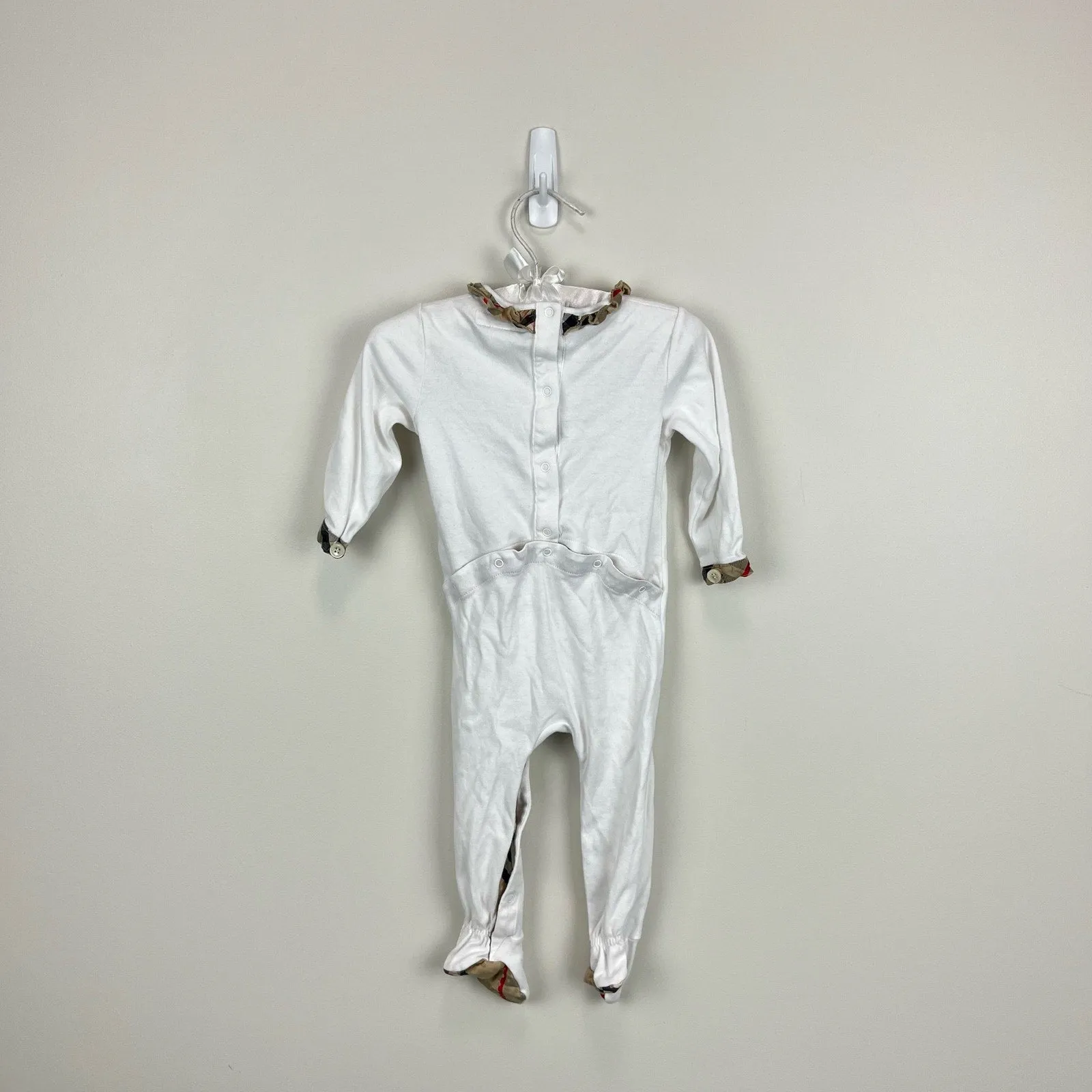 Flash Sale Burberry Baby White Footie & Bib Set 6 Months  Ends Soon!