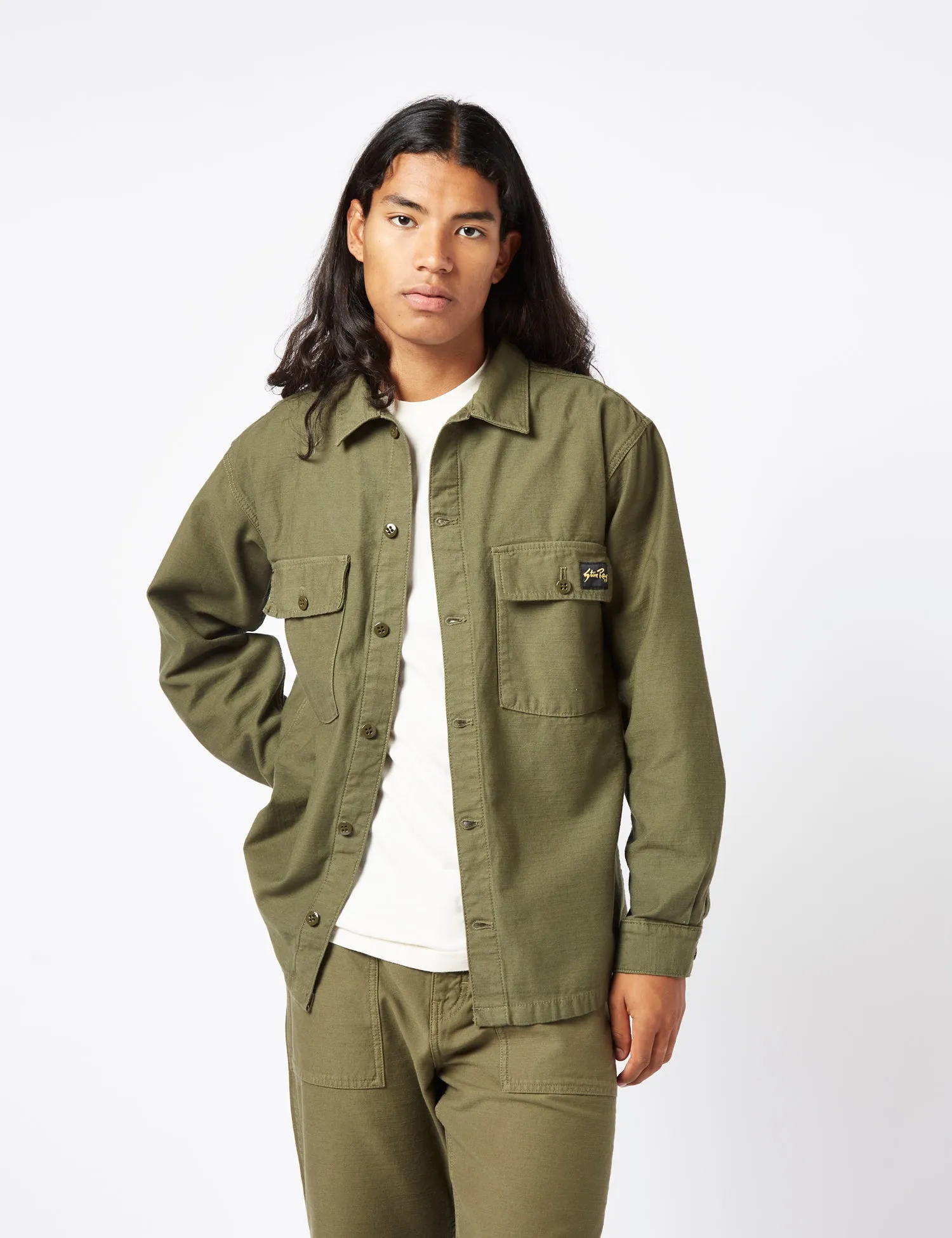 Flash Sale! Stan Ray CPO Shirt (Sateen) - Olive Green  Almost Gone!