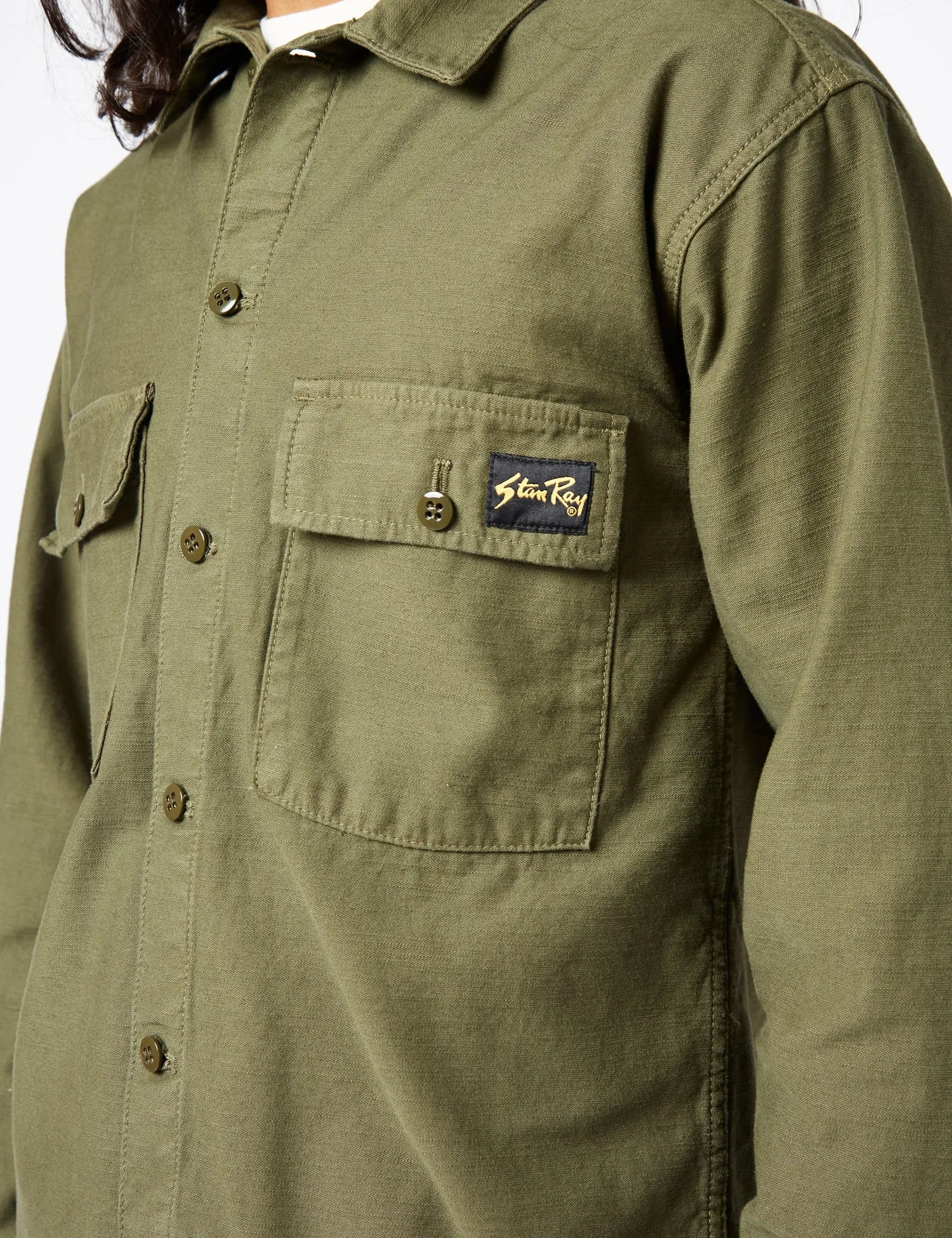 Flash Sale! Stan Ray CPO Shirt (Sateen) - Olive Green  Almost Gone!