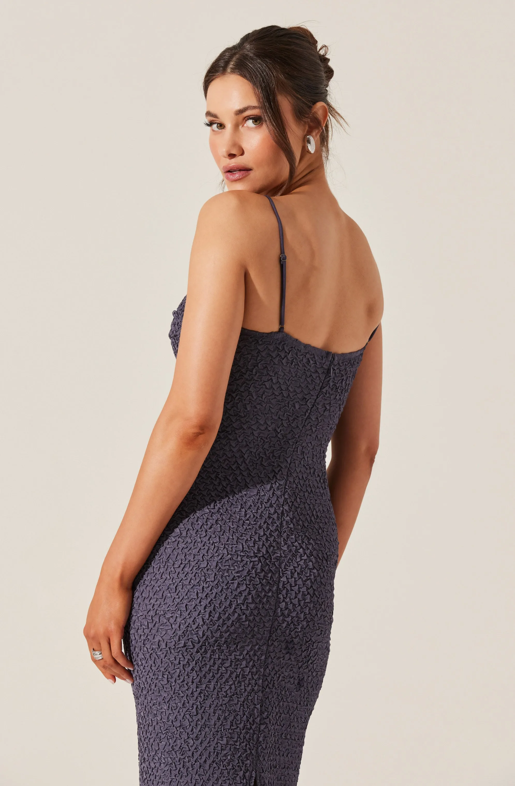 Flash Sale! Textured Bustier Midi Dress  Ends Soon!