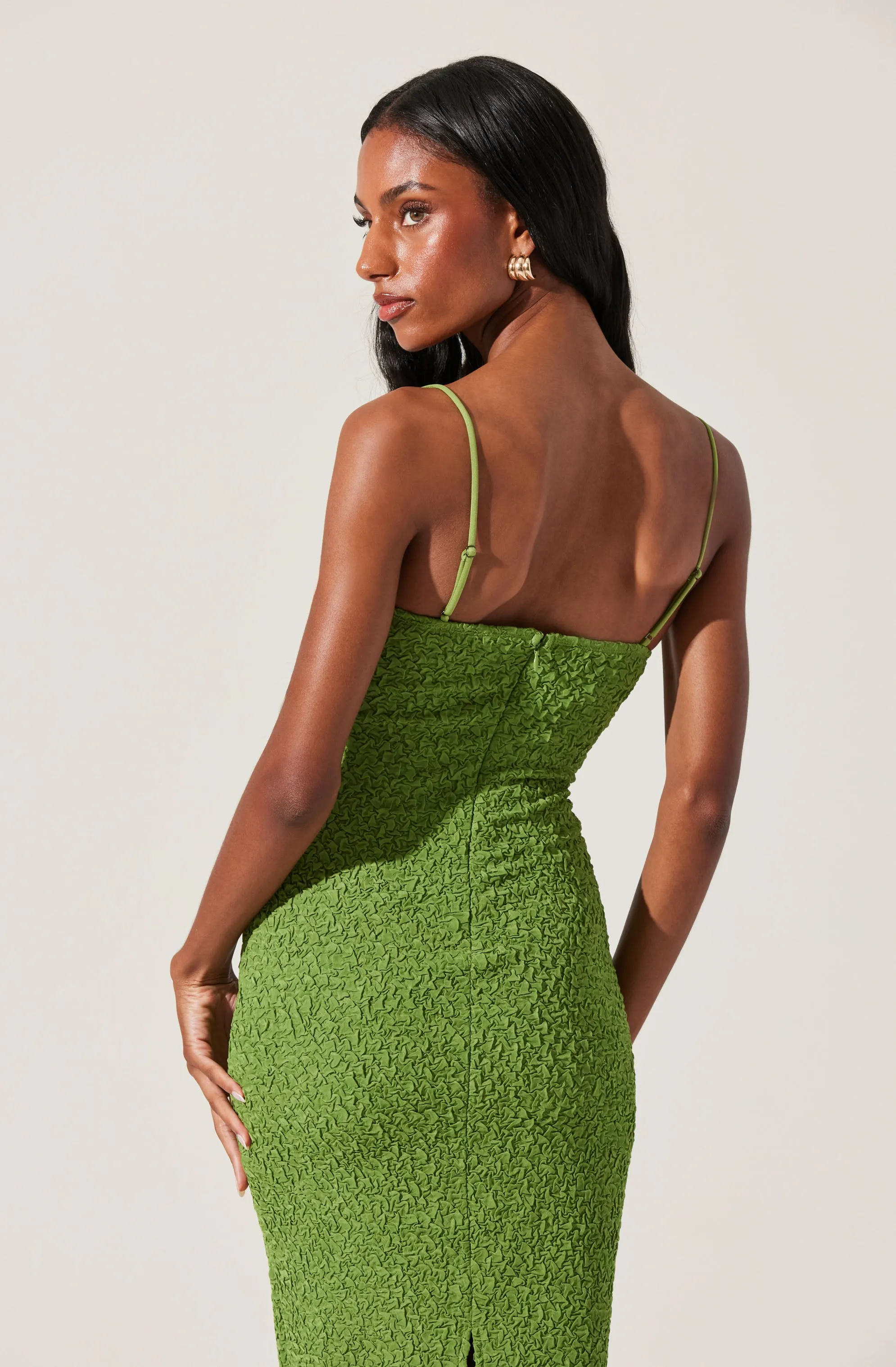 Flash Sale! Textured Bustier Midi Dress  Ends Soon!