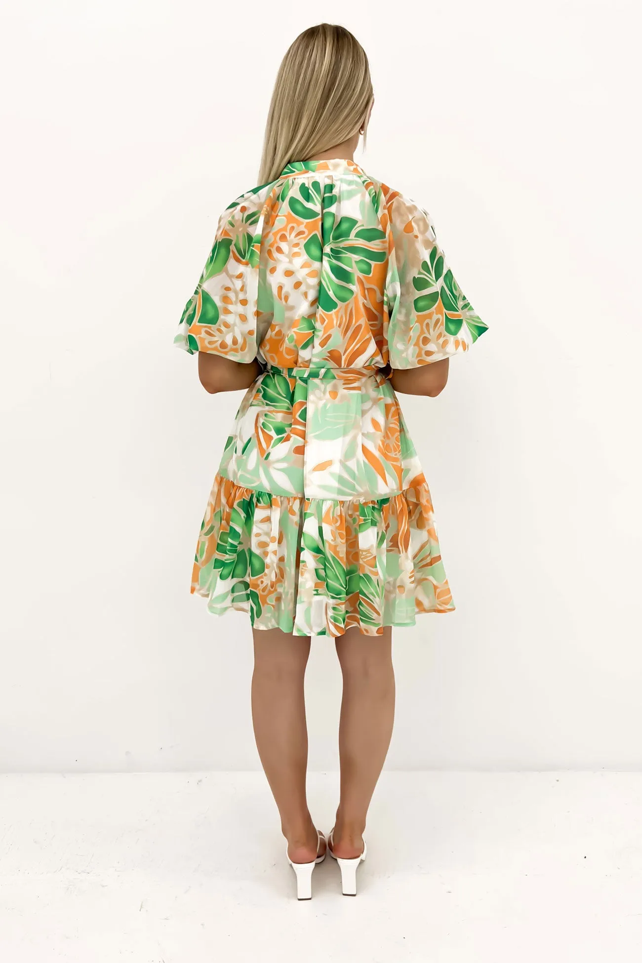Gabby Mini Dress Green Miami Floral