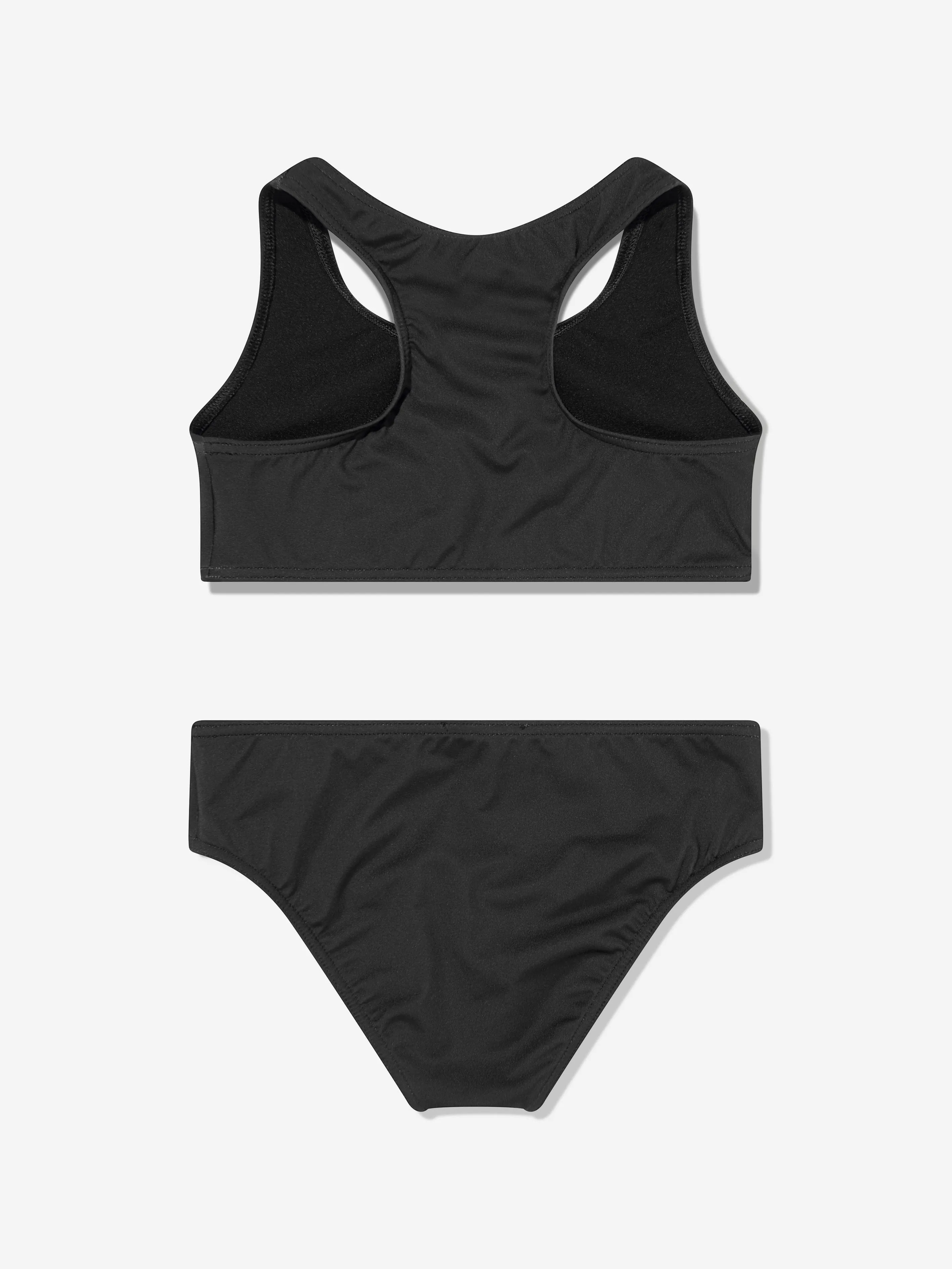 Girls Teddy Bear Logo Bikini in Black