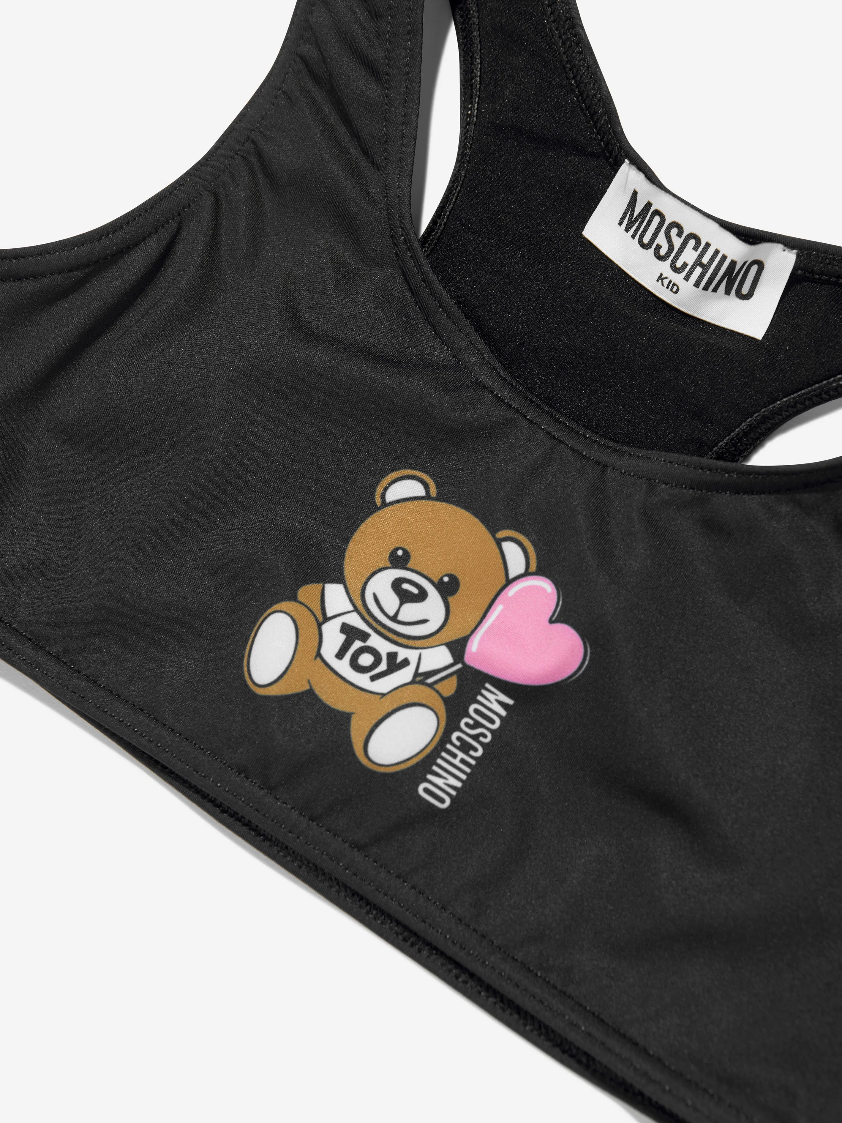 Girls Teddy Bear Logo Bikini in Black