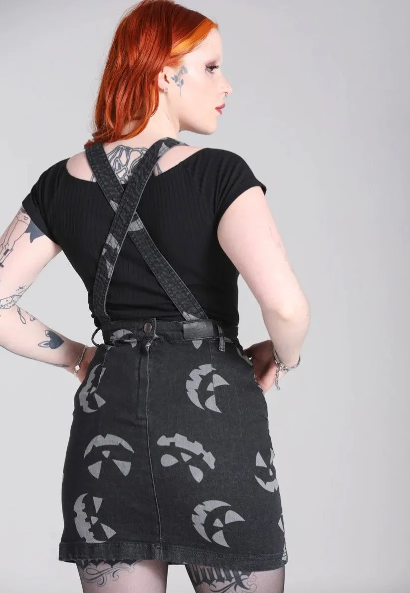 Hellbunny - Jack O Lantern Pinafore Black - Dress
