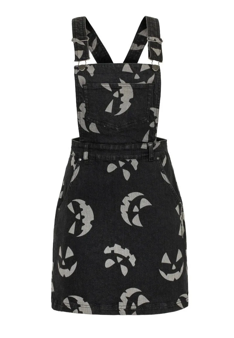 Hellbunny - Jack O Lantern Pinafore Black - Dress