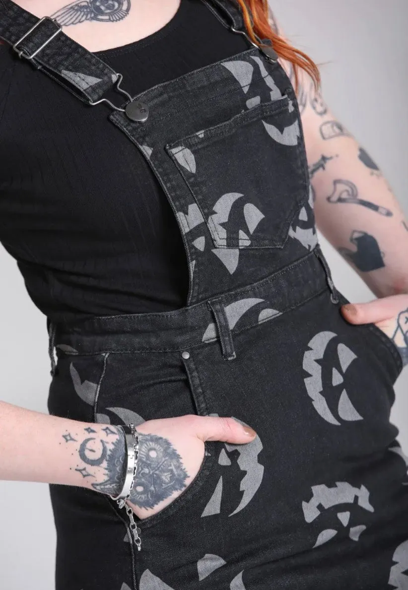 Hellbunny - Jack O Lantern Pinafore Black - Dress