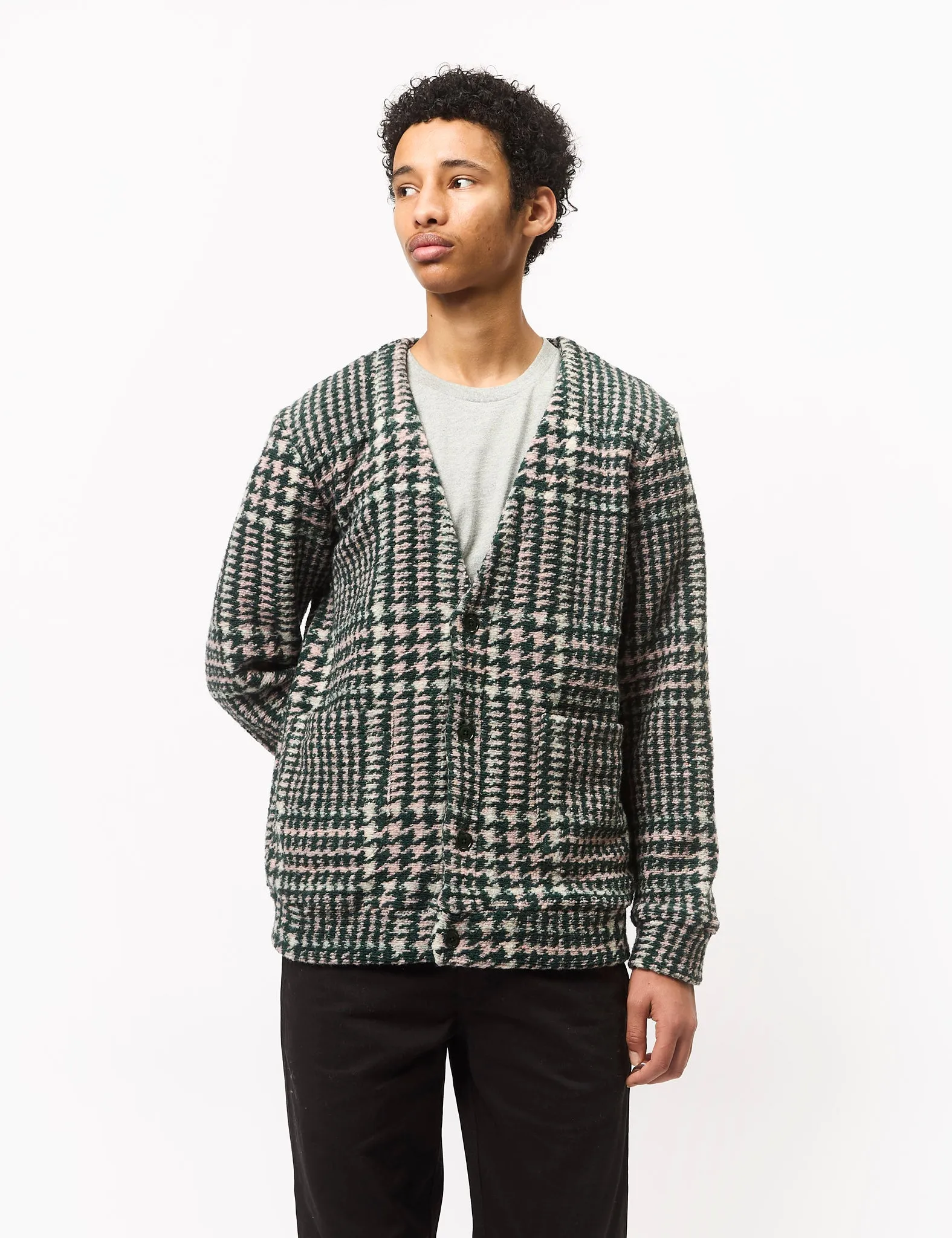 Hot Deal Portuguese Flannel Gales Cardigan - Green/Rose  Dont Miss Out!
